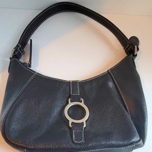 Massimo Small Black Leather Hand Bag